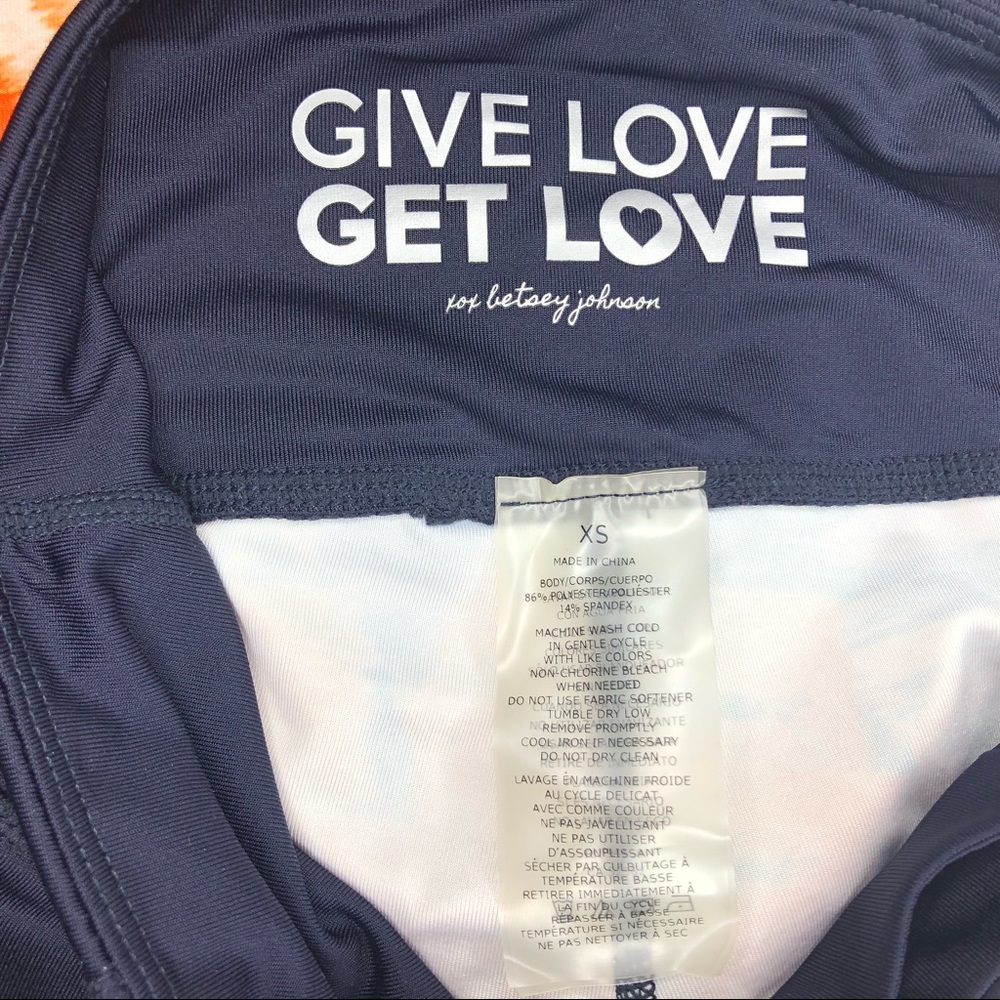 BETSEY JOHNSON PERFORMANCE Give Love Get Love black orange floral leggin… - Picture 8 of 11